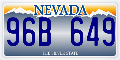 NV license plate 96B649