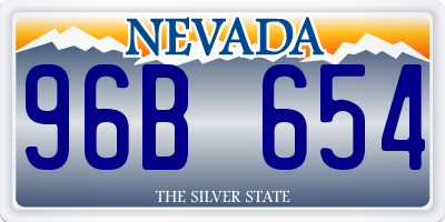 NV license plate 96B654