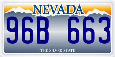 NV license plate 96B663