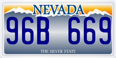 NV license plate 96B669