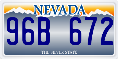 NV license plate 96B672