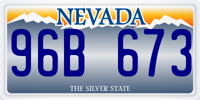 NV license plate 96B673