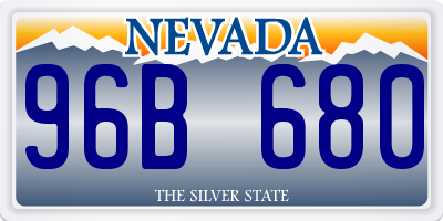 NV license plate 96B680