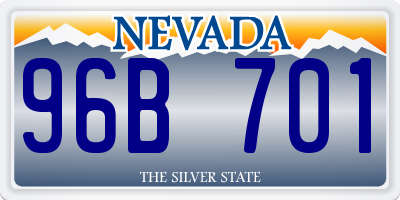 NV license plate 96B701