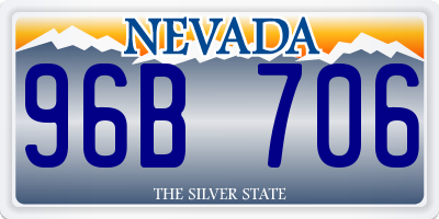 NV license plate 96B706