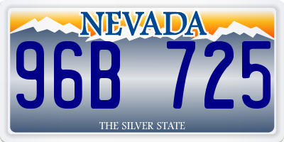 NV license plate 96B725