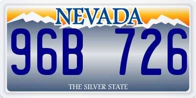 NV license plate 96B726