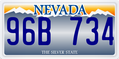NV license plate 96B734