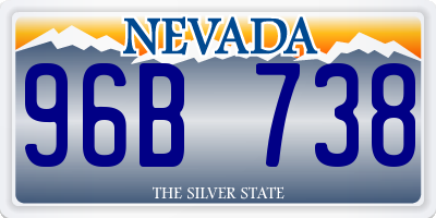NV license plate 96B738