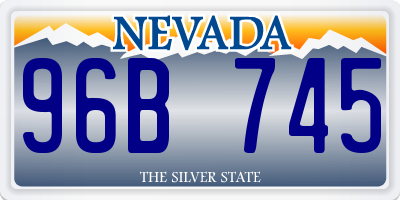 NV license plate 96B745