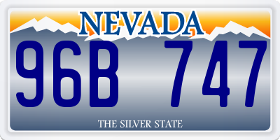 NV license plate 96B747