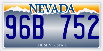 NV license plate 96B752