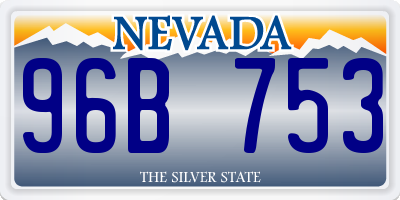 NV license plate 96B753