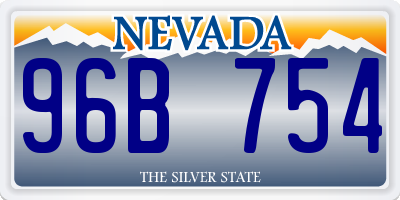 NV license plate 96B754