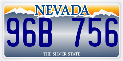 NV license plate 96B756