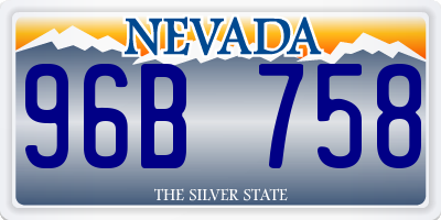 NV license plate 96B758