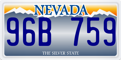 NV license plate 96B759