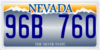 NV license plate 96B760