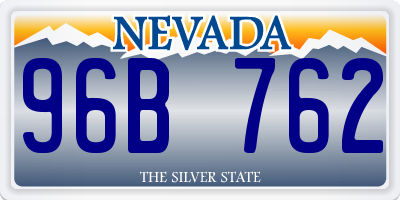 NV license plate 96B762