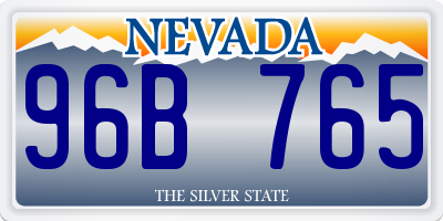 NV license plate 96B765