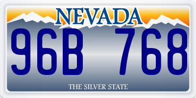 NV license plate 96B768