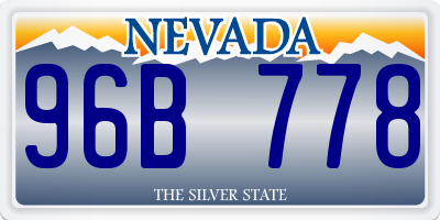 NV license plate 96B778