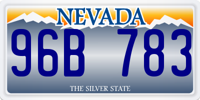 NV license plate 96B783