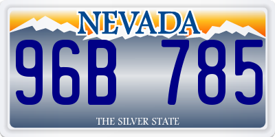 NV license plate 96B785