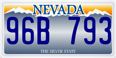 NV license plate 96B793