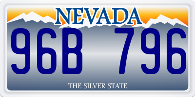 NV license plate 96B796