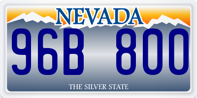 NV license plate 96B800