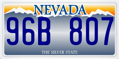 NV license plate 96B807