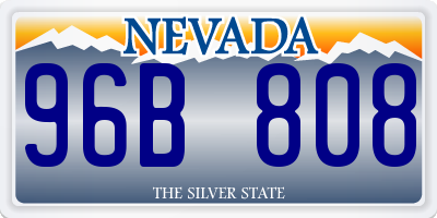 NV license plate 96B808