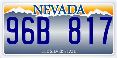 NV license plate 96B817