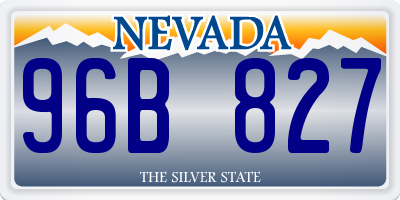 NV license plate 96B827