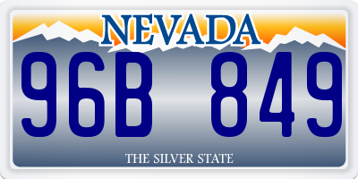 NV license plate 96B849