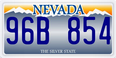NV license plate 96B854