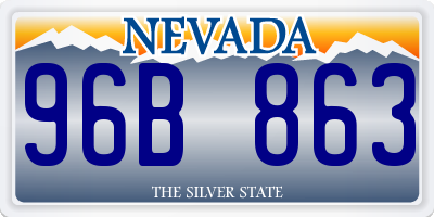 NV license plate 96B863