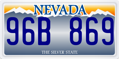 NV license plate 96B869