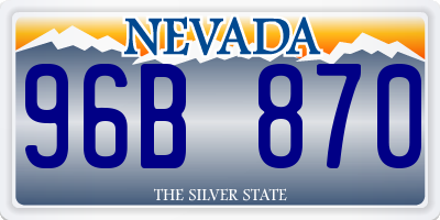 NV license plate 96B870