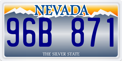 NV license plate 96B871