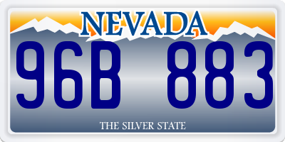 NV license plate 96B883