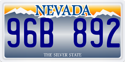 NV license plate 96B892