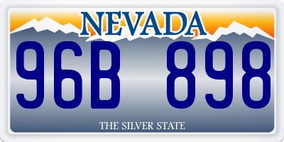 NV license plate 96B898