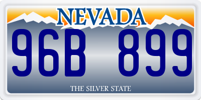 NV license plate 96B899