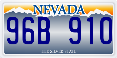 NV license plate 96B910