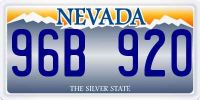 NV license plate 96B920