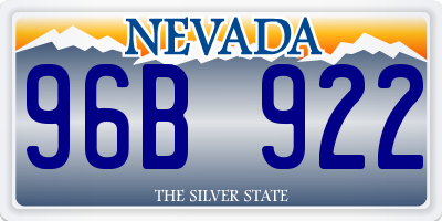 NV license plate 96B922