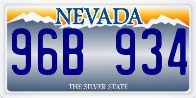 NV license plate 96B934