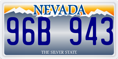 NV license plate 96B943